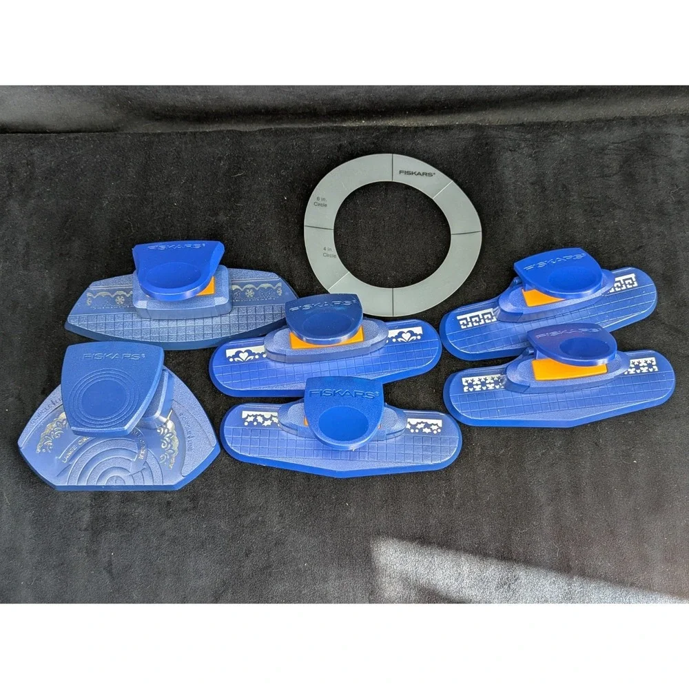 Fiskars Border Punch Punches Lot of 6 Pre-Owned Card Making Craft Lot Circle